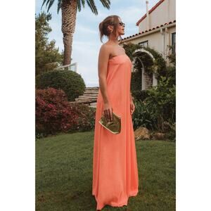 Show Me Your Mumu Tinsley Tube Dress in Cantaloupe Light Taffeta M NWT